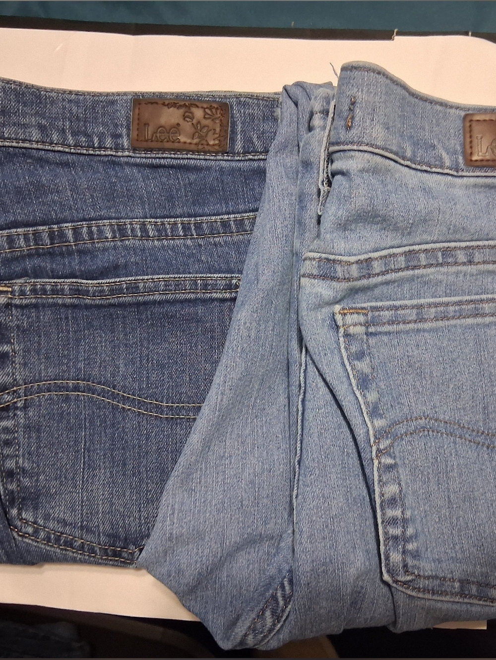 Lee Women’s Straight Jeans in Light Blue and Medium Blue